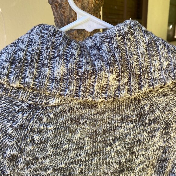 Womens Caslon Long Heathered gray Collared Sweater Pockets Blk Buttons Sz Large - Picture 3 of 14